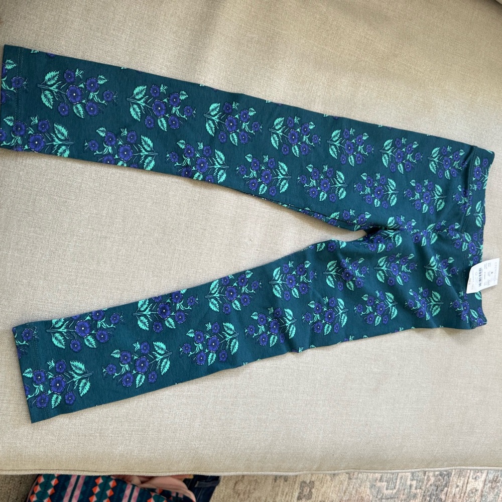 Crewcuts Blue Floral Leggings Size 4/5